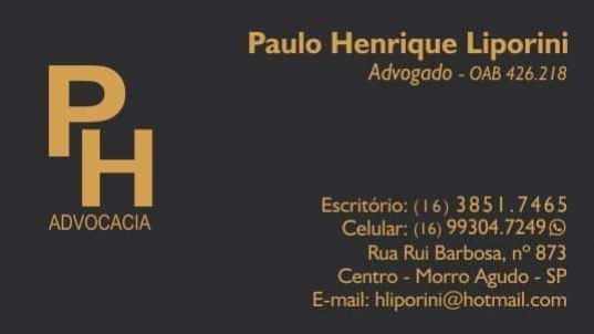 PAULO HENRIQUE LIPORINI Morro Agudo SP