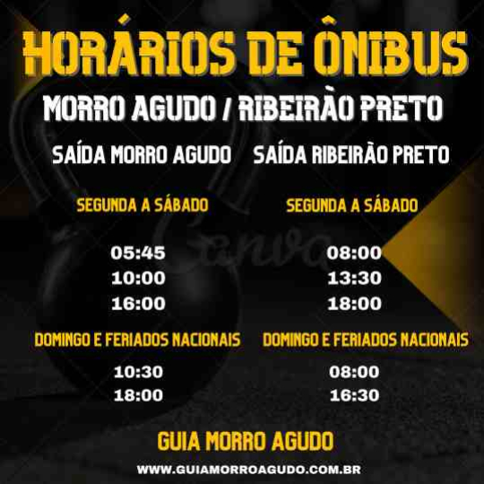 HORÁRIOS DE ÔNIBUS MORRO AGUDO A RIBEIRÃO PRETO  Morro Agudo SP