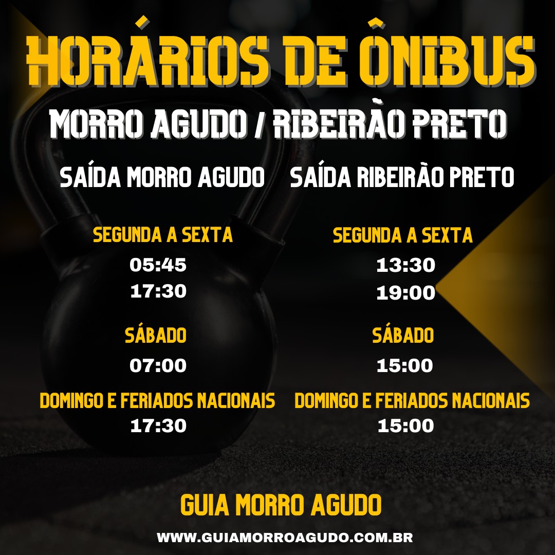 HORÁRIOS DE ÔNIBUS MORRO AGUDO A RIBEIRÃO PRETO  Morro Agudo SP
